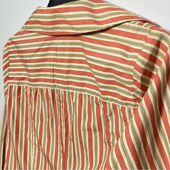 Ann Taylor Loft Blouse Women's 10 Salmon Striped Long Sleeve Button Down Career - Picture 7 of 12